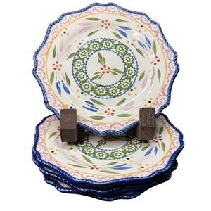 Temp-tations Old World Confetti 8" Plates Set Of 4 Scalloped Salad Plate By Tara